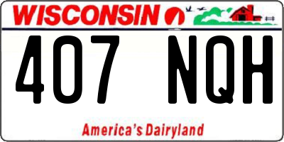WI license plate 407NQH