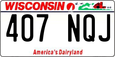 WI license plate 407NQJ