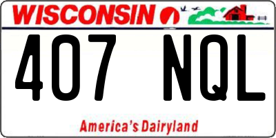 WI license plate 407NQL