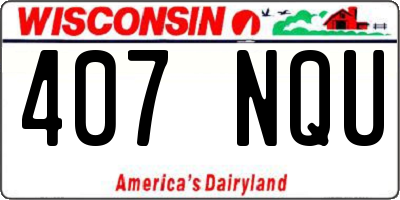 WI license plate 407NQU