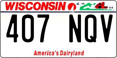 WI license plate 407NQV