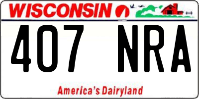 WI license plate 407NRA