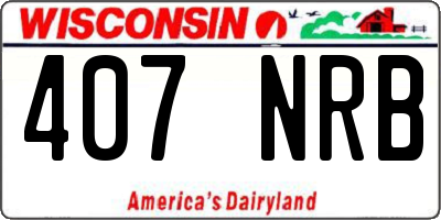 WI license plate 407NRB