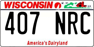 WI license plate 407NRC