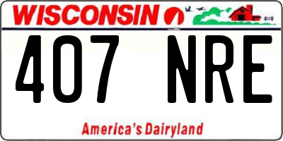 WI license plate 407NRE