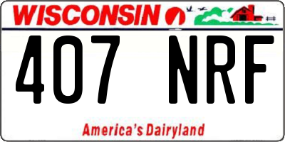 WI license plate 407NRF