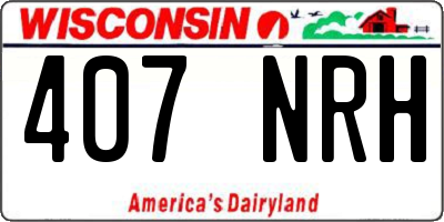 WI license plate 407NRH