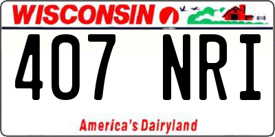 WI license plate 407NRI