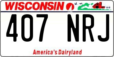 WI license plate 407NRJ