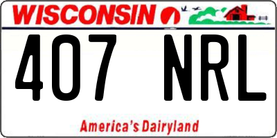 WI license plate 407NRL