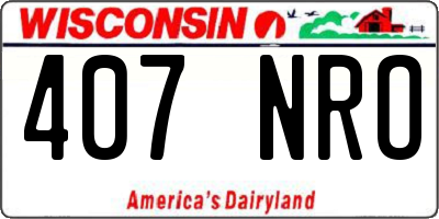 WI license plate 407NRO