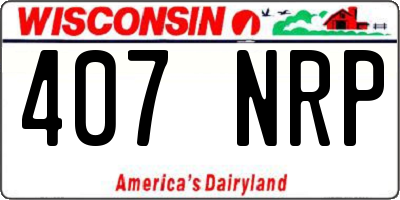 WI license plate 407NRP