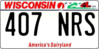 WI license plate 407NRS