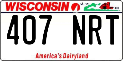 WI license plate 407NRT