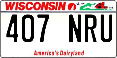 WI license plate 407NRU