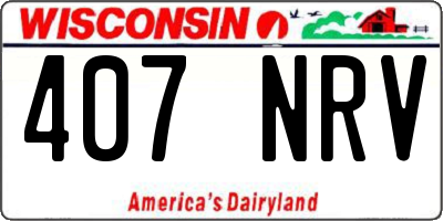 WI license plate 407NRV