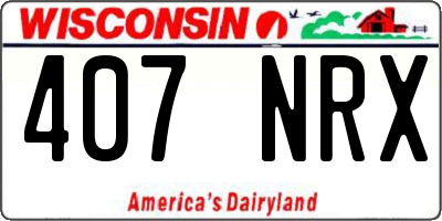 WI license plate 407NRX