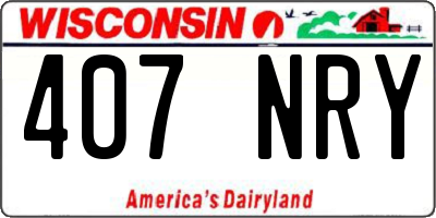 WI license plate 407NRY