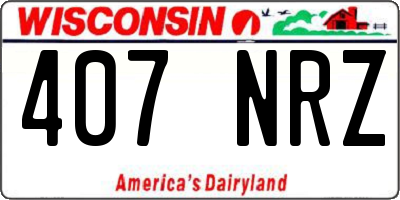 WI license plate 407NRZ