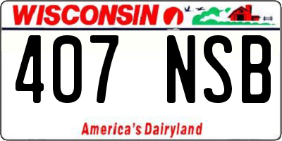 WI license plate 407NSB
