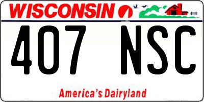 WI license plate 407NSC