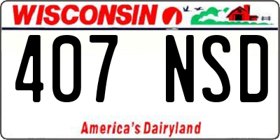 WI license plate 407NSD