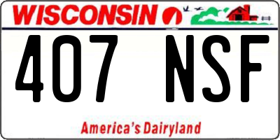 WI license plate 407NSF