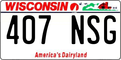 WI license plate 407NSG