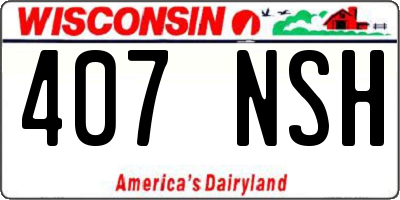 WI license plate 407NSH