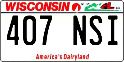 WI license plate 407NSI