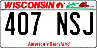 WI license plate 407NSJ
