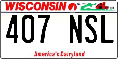 WI license plate 407NSL