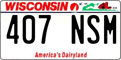 WI license plate 407NSM