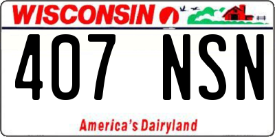 WI license plate 407NSN