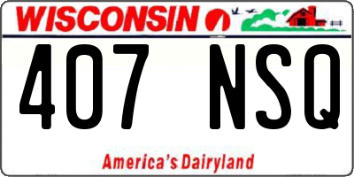 WI license plate 407NSQ