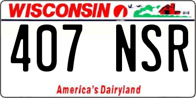 WI license plate 407NSR