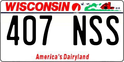 WI license plate 407NSS