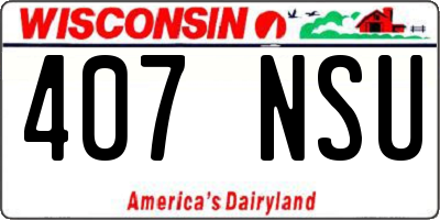 WI license plate 407NSU