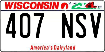 WI license plate 407NSV