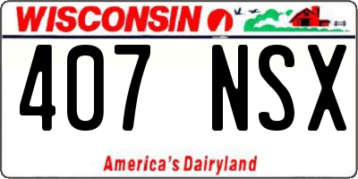 WI license plate 407NSX