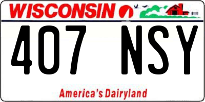 WI license plate 407NSY