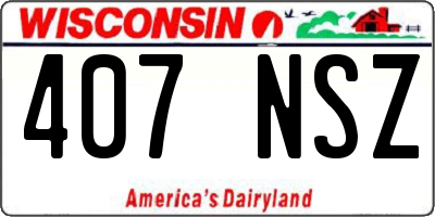 WI license plate 407NSZ