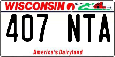 WI license plate 407NTA