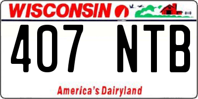 WI license plate 407NTB
