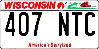 WI license plate 407NTC
