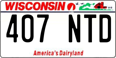 WI license plate 407NTD