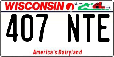WI license plate 407NTE