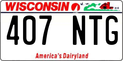 WI license plate 407NTG