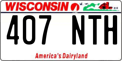WI license plate 407NTH