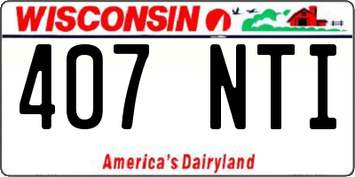 WI license plate 407NTI